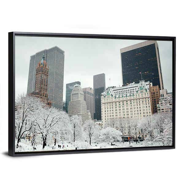 Skyscrapers In Midtown Manhattan Canvas Wall Art-3 Horizontal-Gallery Wrap-25" x 16"-Tiaracle