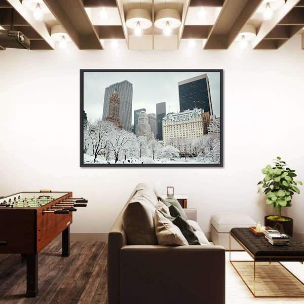 Skyscrapers In Midtown Manhattan Canvas Wall Art-3 Horizontal-Gallery Wrap-25" x 16"-Tiaracle