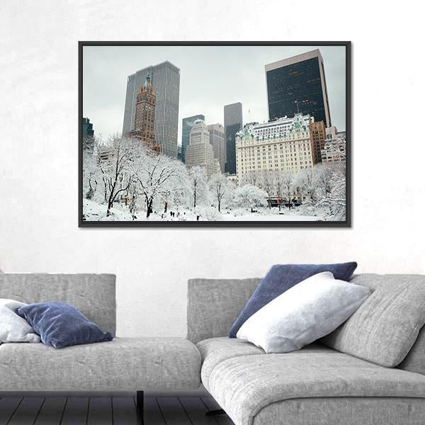 Skyscrapers In Midtown Manhattan Canvas Wall Art-3 Horizontal-Gallery Wrap-25" x 16"-Tiaracle