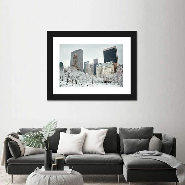 Skyscrapers In Midtown Manhattan Canvas Wall Art-3 Horizontal-Gallery Wrap-25" x 16"-Tiaracle