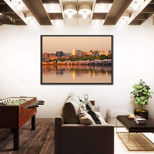 Skyscrapers Of Rosslyn Canvas Wall Art-5 Horizontal-Gallery Wrap-22" x 12"-Tiaracle
