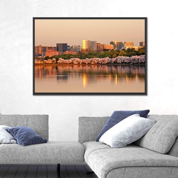 Skyscrapers Of Rosslyn Canvas Wall Art-5 Horizontal-Gallery Wrap-22" x 12"-Tiaracle