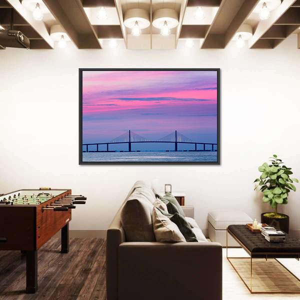 Skyway Bridge Canvas Wall Art-3 Horizontal-Gallery Wrap-25" x 16"-Tiaracle