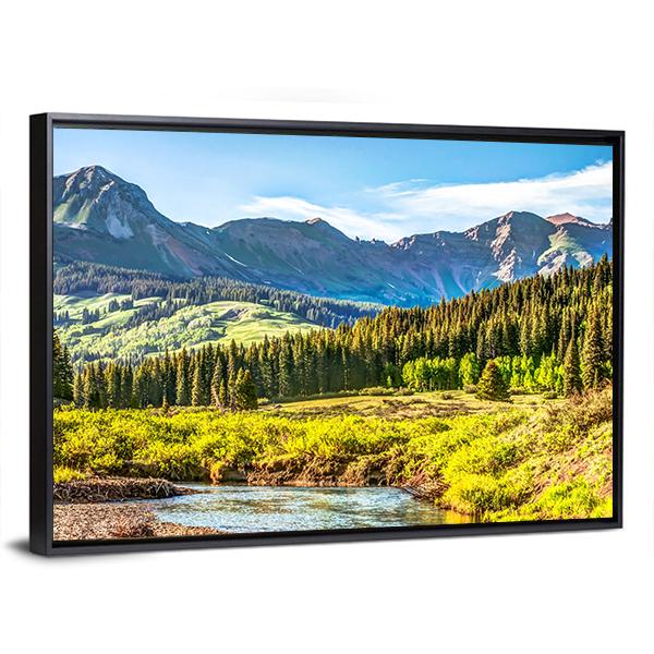 Slate River In Foreground Canvas Wall Art-3 Horizontal-Gallery Wrap-25" x 16"-Tiaracle