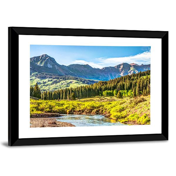 Slate River In Foreground Canvas Wall Art-3 Horizontal-Gallery Wrap-25" x 16"-Tiaracle