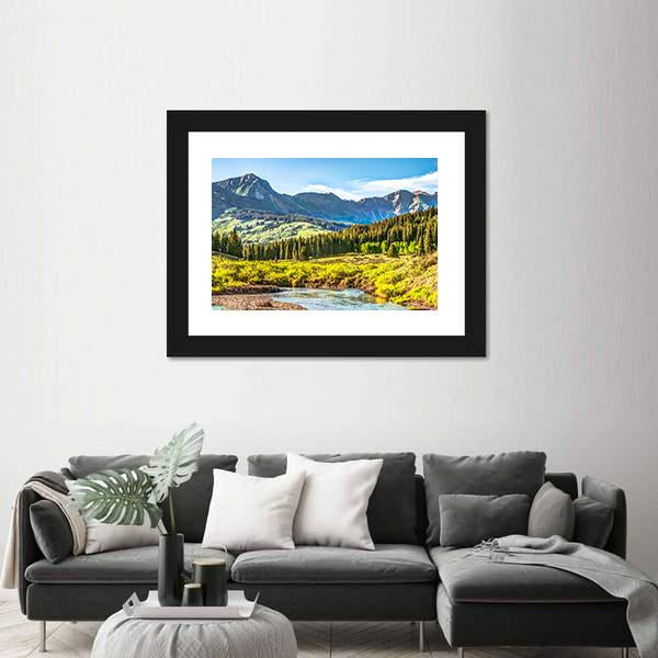 Slate River In Foreground Canvas Wall Art-3 Horizontal-Gallery Wrap-25" x 16"-Tiaracle