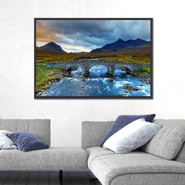 Sligachan Glen With Marsco Mountain Canvas Wall Art-5 Horizontal-Gallery Wrap-22" x 12"-Tiaracle