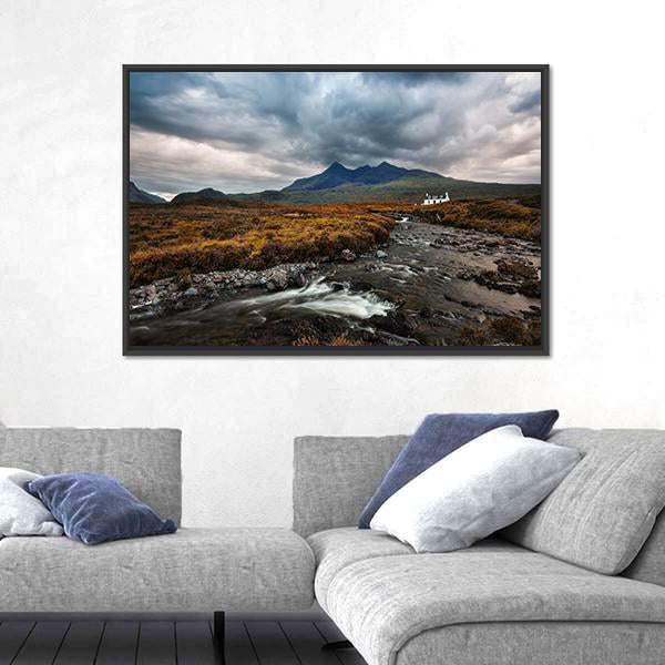 Sligachan Waterfall In United Kingdom Canvas Wall Art-5 Horizontal-Gallery Wrap-22" x 12"-Tiaracle