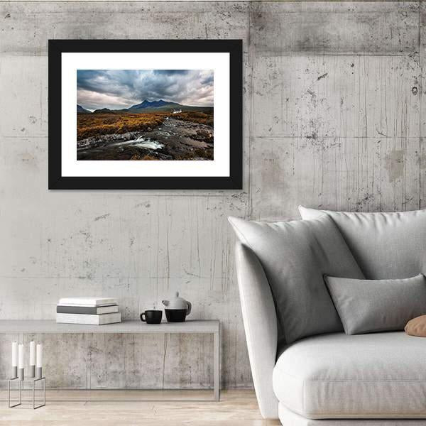 Sligachan Waterfall In United Kingdom Canvas Wall Art-3 Horizontal-Gallery Wrap-25" x 16"-Tiaracle