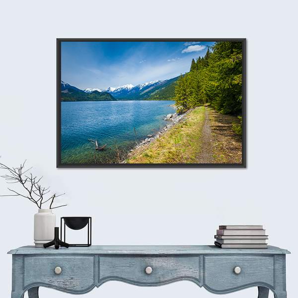 Slocan Lake In British Columbia Canvas Wall Art-1 Piece-Floating Frame-24" x 16"-Tiaracle