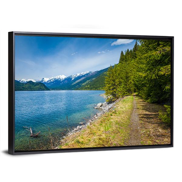 Slocan Lake In British Columbia Canvas Wall Art-3 Horizontal-Gallery Wrap-25" x 16"-Tiaracle