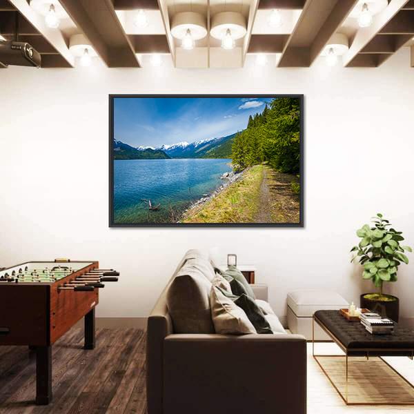 Slocan Lake In British Columbia Canvas Wall Art-3 Horizontal-Gallery Wrap-25" x 16"-Tiaracle