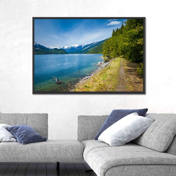 Slocan Lake In British Columbia Canvas Wall Art-3 Horizontal-Gallery Wrap-25" x 16"-Tiaracle