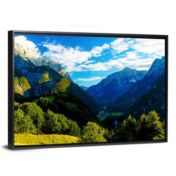 Slovenia Mountain And Valley Canvas Wall Art-3 Horizontal-Gallery Wrap-25" x 16"-Tiaracle
