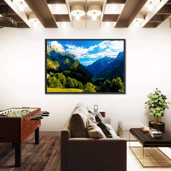 Slovenia Mountain And Valley Canvas Wall Art-3 Horizontal-Gallery Wrap-25" x 16"-Tiaracle
