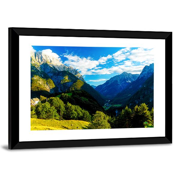 Slovenia Mountain And Valley Canvas Wall Art-3 Horizontal-Gallery Wrap-25" x 16"-Tiaracle