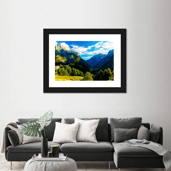 Slovenia Mountain And Valley Canvas Wall Art-3 Horizontal-Gallery Wrap-25" x 16"-Tiaracle