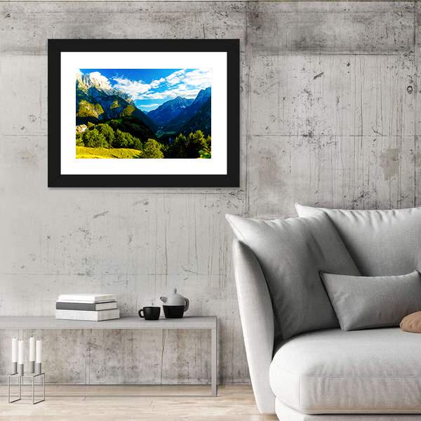 Slovenia Mountain And Valley Canvas Wall Art-3 Horizontal-Gallery Wrap-25" x 16"-Tiaracle