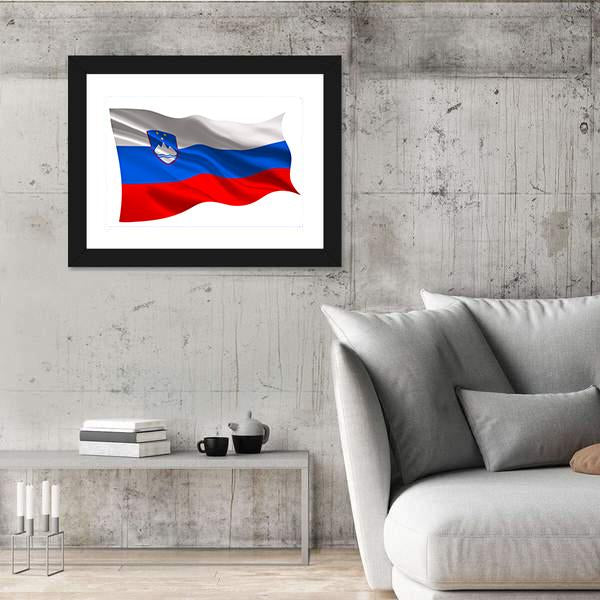 Slovenia National Flag Canvas Wall Art-5 Horizontal-Gallery Wrap-22" x 12"-Tiaracle