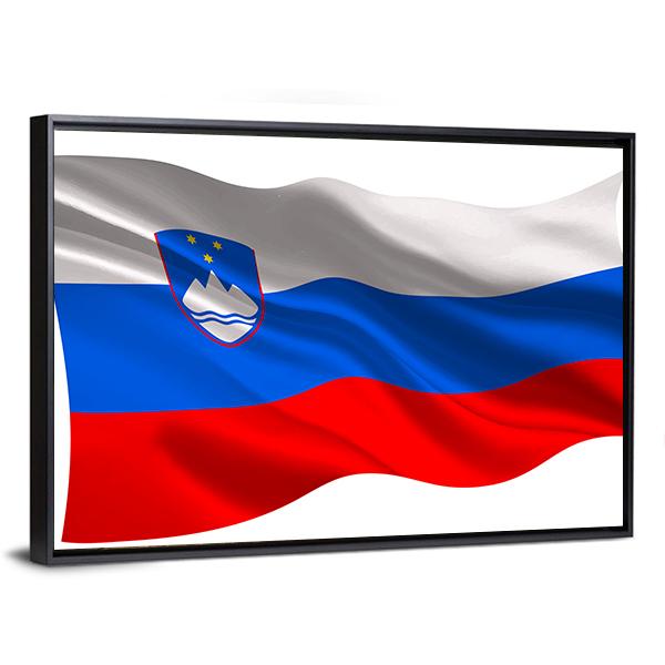 Slovenia National Flag Canvas Wall Art-5 Horizontal-Gallery Wrap-22" x 12"-Tiaracle