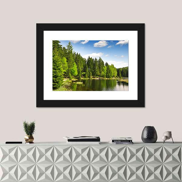 Small Arber Lake Canvas Wall Art-1 Piece-Framed Print-20" x 16"-Tiaracle