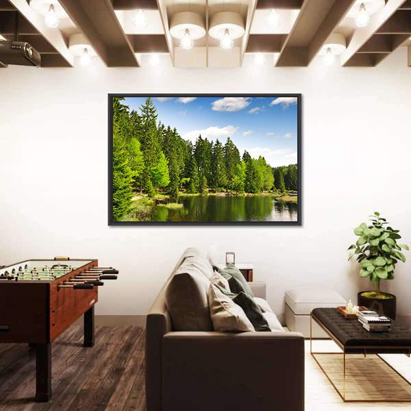 Small Arber Lake Canvas Wall Art-3 Horizontal-Gallery Wrap-25" x 16"-Tiaracle