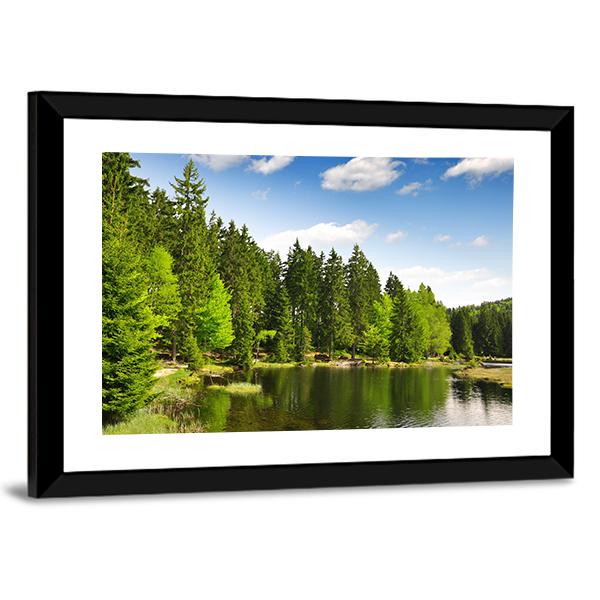 Small Arber Lake Canvas Wall Art-3 Horizontal-Gallery Wrap-25" x 16"-Tiaracle