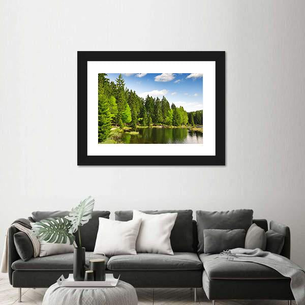 Small Arber Lake Canvas Wall Art-3 Horizontal-Gallery Wrap-25" x 16"-Tiaracle