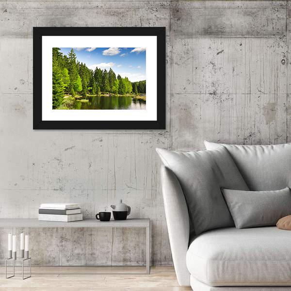 Small Arber Lake Canvas Wall Art-3 Horizontal-Gallery Wrap-25" x 16"-Tiaracle