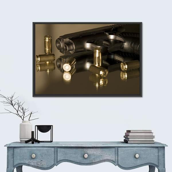 Small Gas Pistols For Self Defense Canvas Wall Art-1 Piece-Floating Frame-36&quot; x 24&quot;-Tiaracle