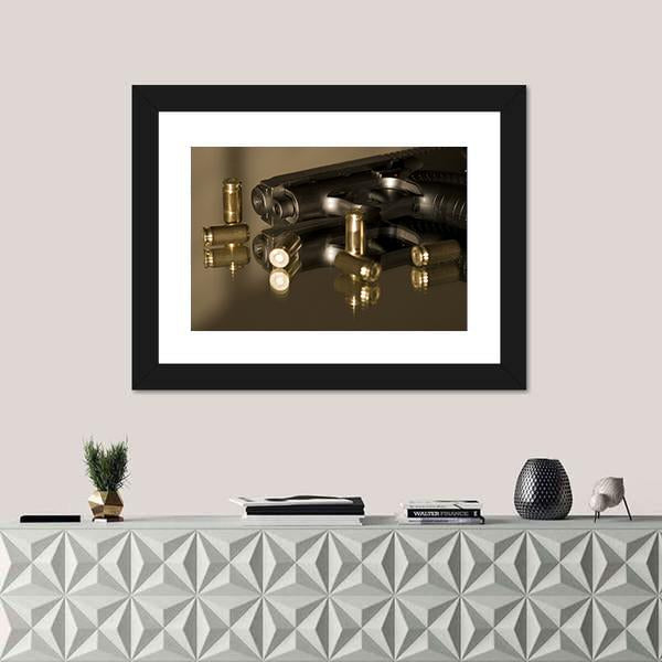 Small Gas Pistols For Self Defense Canvas Wall Art-1 Piece-Framed Print-30" x 20"-Tiaracle