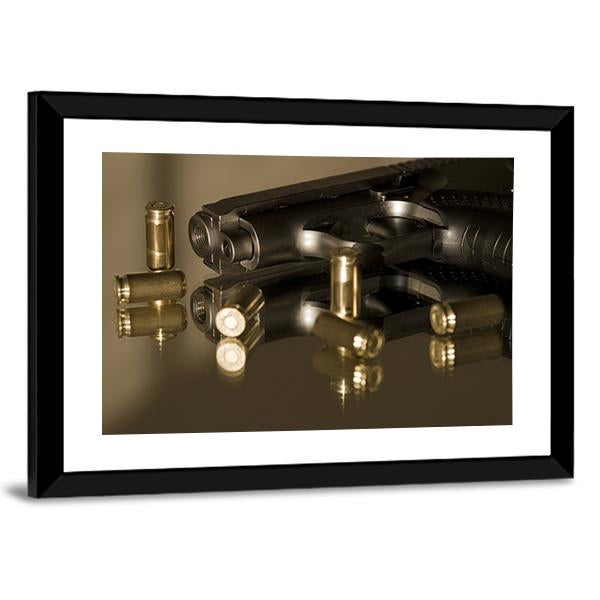 Small Gas Pistols For Self Defense Canvas Wall Art-5 Horizontal-Gallery Wrap-22" x 12"-Tiaracle
