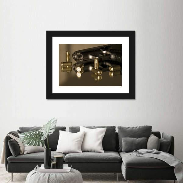 Small Gas Pistols For Self Defense Canvas Wall Art-5 Horizontal-Gallery Wrap-22" x 12"-Tiaracle