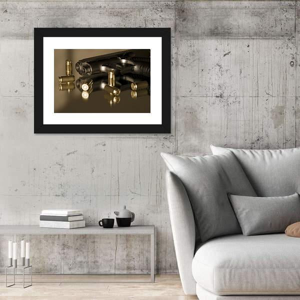 Small Gas Pistols For Self Defense Canvas Wall Art-5 Horizontal-Gallery Wrap-22" x 12"-Tiaracle