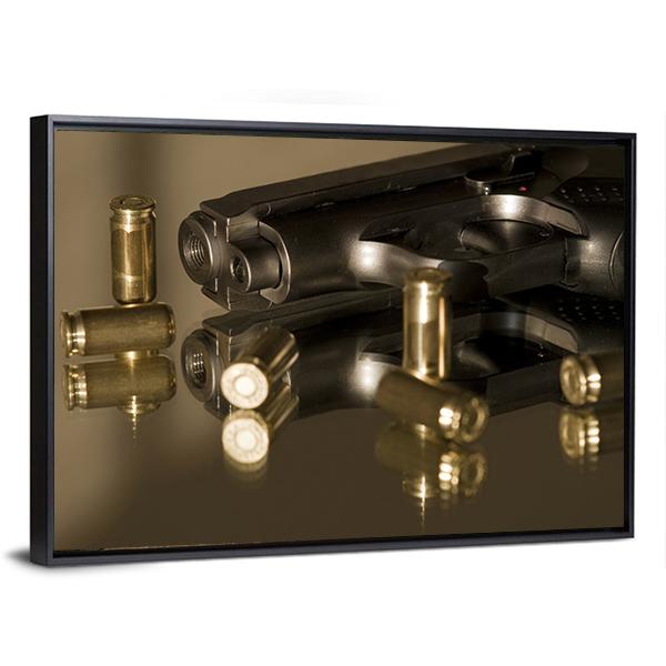 Small Gas Pistols For Self Defense Canvas Wall Art-5 Horizontal-Gallery Wrap-22" x 12"-Tiaracle