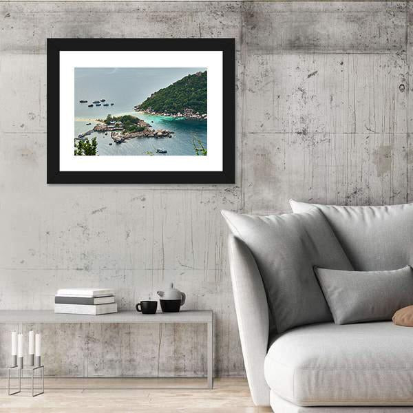 Small Island Near Ko Tao In Thailand Canvas Wall Art-5 Horizontal-Gallery Wrap-22" x 12"-Tiaracle