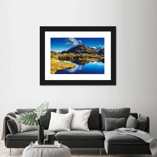 Small Lake At The Key Summit In New Zealand Canvas Wall Art-3 Horizontal-Gallery Wrap-25" x 16"-Tiaracle