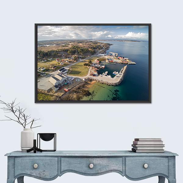 Small Norwegian Island Canvas Wall Art-1 Piece-Floating Frame-36" x 24"-Tiaracle