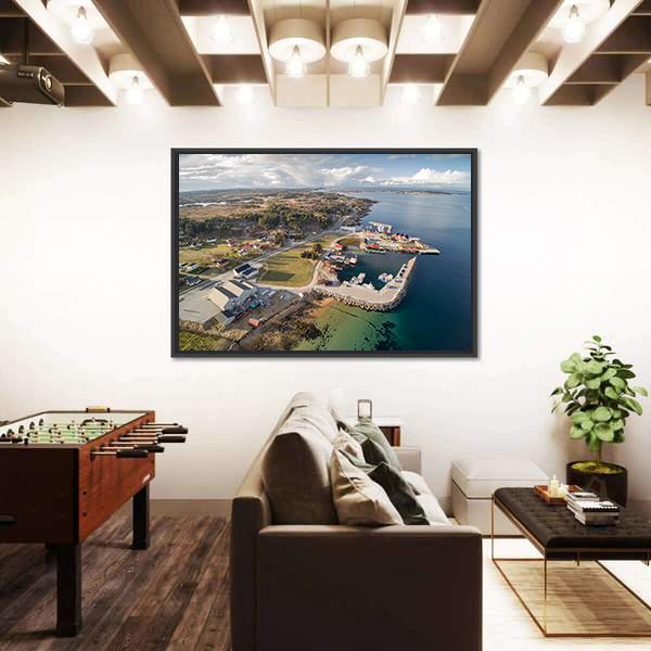 Small Norwegian Island Canvas Wall Art-5 Horizontal-Gallery Wrap-22" x 12"-Tiaracle