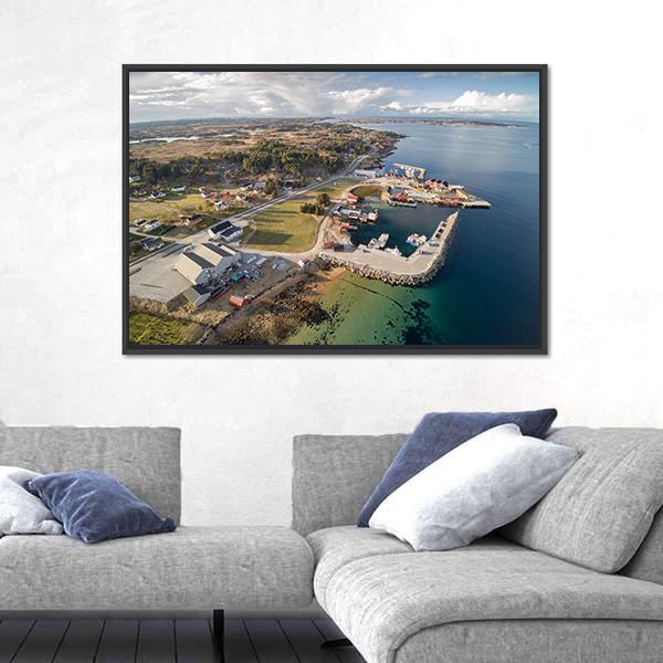 Small Norwegian Island Canvas Wall Art-5 Horizontal-Gallery Wrap-22" x 12"-Tiaracle