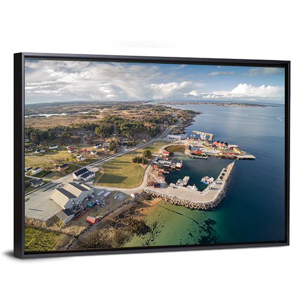 Small Norwegian Island Canvas Wall Art-5 Horizontal-Gallery Wrap-22" x 12"-Tiaracle