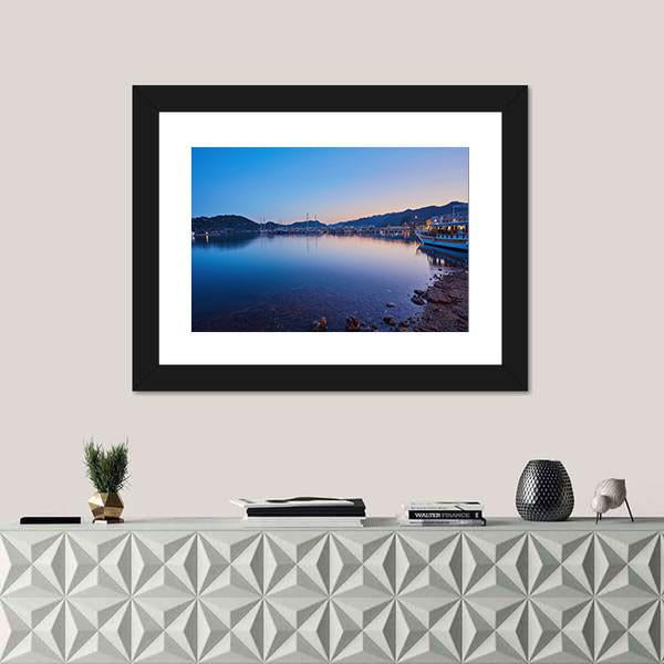 Small Port Of Kekova Canvas Wall Art-1 Piece-Framed Print-20" x 16"-Tiaracle