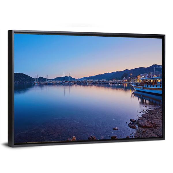 Small Port Of Kekova Canvas Wall Art-3 Horizontal-Gallery Wrap-25" x 16"-Tiaracle