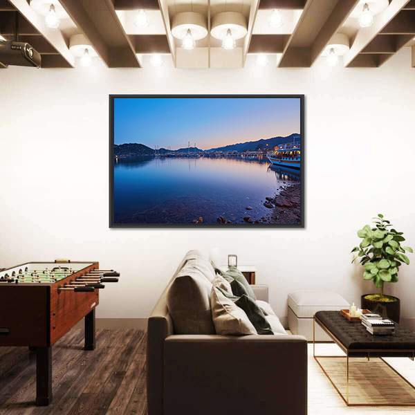 Small Port Of Kekova Canvas Wall Art-3 Horizontal-Gallery Wrap-25" x 16"-Tiaracle