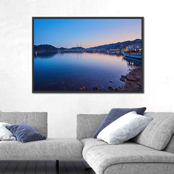 Small Port Of Kekova Canvas Wall Art-3 Horizontal-Gallery Wrap-25" x 16"-Tiaracle