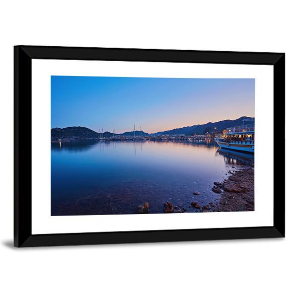 Small Port Of Kekova Canvas Wall Art-3 Horizontal-Gallery Wrap-25" x 16"-Tiaracle