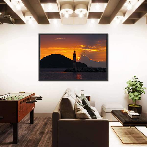 Small Seaside Town Turgutreis Canvas Wall Art-3 Horizontal-Gallery Wrap-25" x 16"-Tiaracle