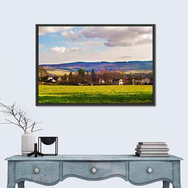 Small Village Near Balloch Canvas Wall Art-1 Piece-Floating Frame-24" x 16"-Tiaracle