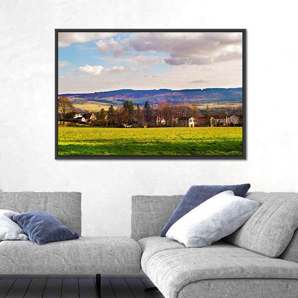 Small Village Near Balloch Canvas Wall Art-3 Horizontal-Gallery Wrap-25" x 16"-Tiaracle