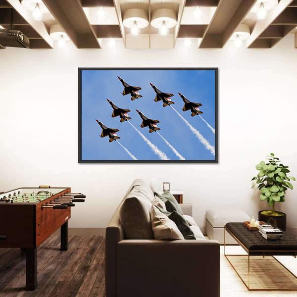 Smoke From Army Jets At Airshow Canvas Wall Art-5 Horizontal-Gallery Wrap-22" x 12"-Tiaracle